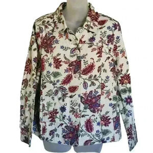 Vintage Appleseeds Floral Jacket Y2K Woman's Size PL Classic Grandmacore Granny